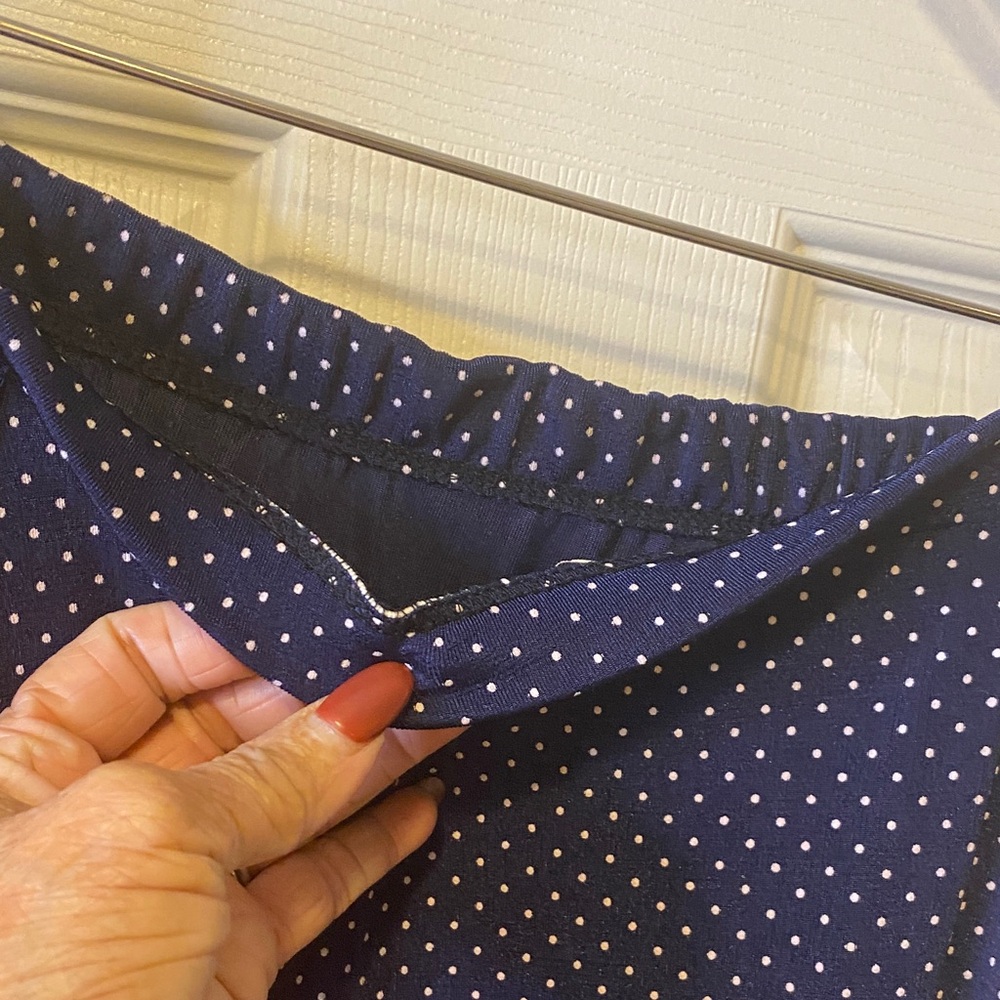 Elegant Navy Polka Dot Maxi Skirt - Picture 4 of 4